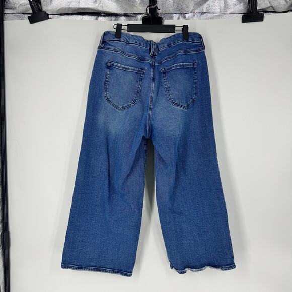 Good American Good Waist Cropped Palazzo Wide Leg Crop Jeans - Picture 3 of 3